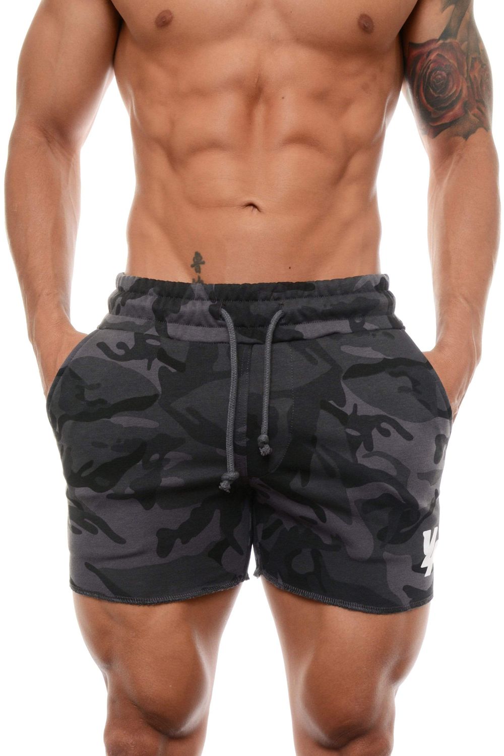 Young LA 102 Bodybuilding French Terry Shorts Camo | Australia CGEAS-3016