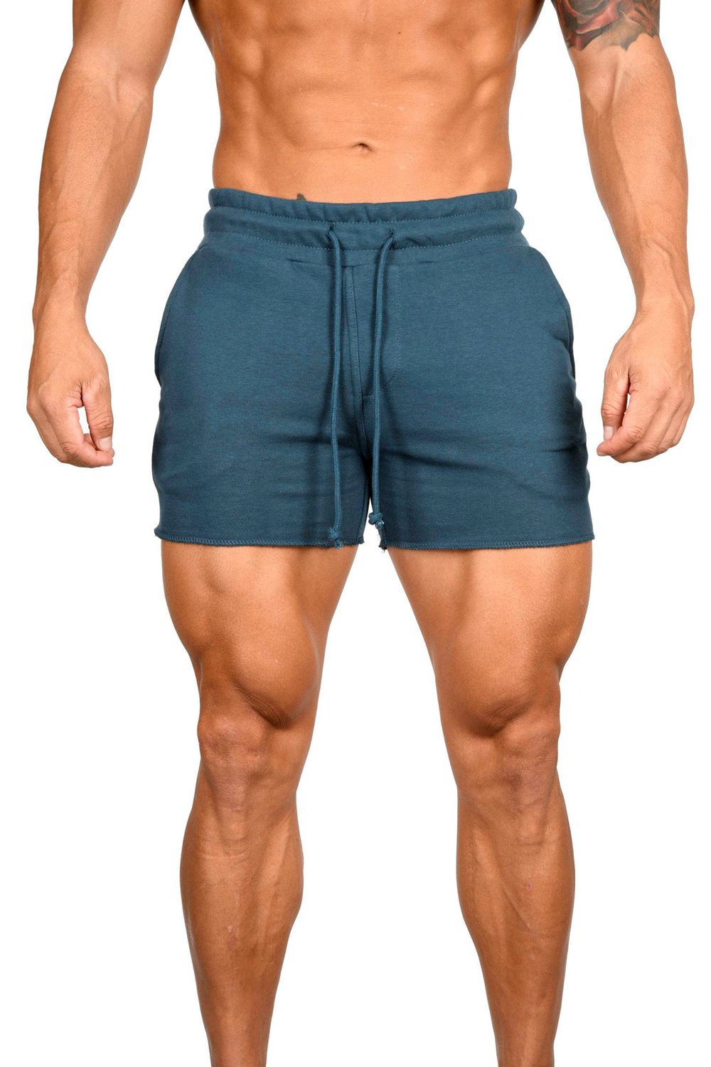 Young LA 102 Bodybuilding French Terry Shorts Teal | Australia UXFKN-2098