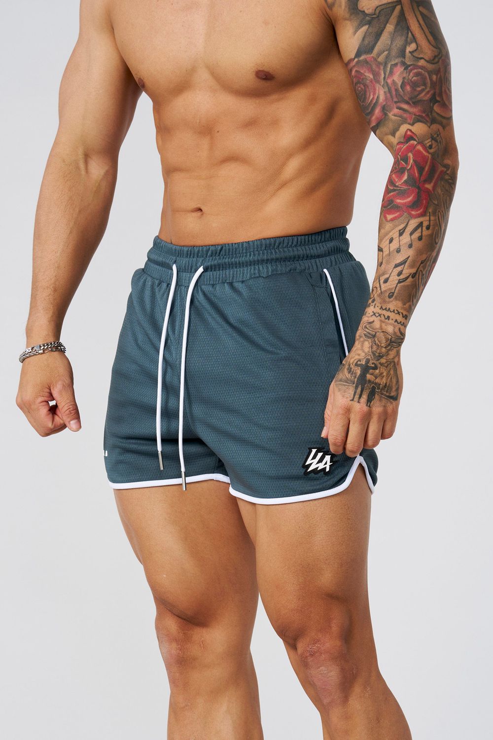 Young LA 1037 - Mesh Bodybuilding Shorts Teal | Australia HLFXR-2407