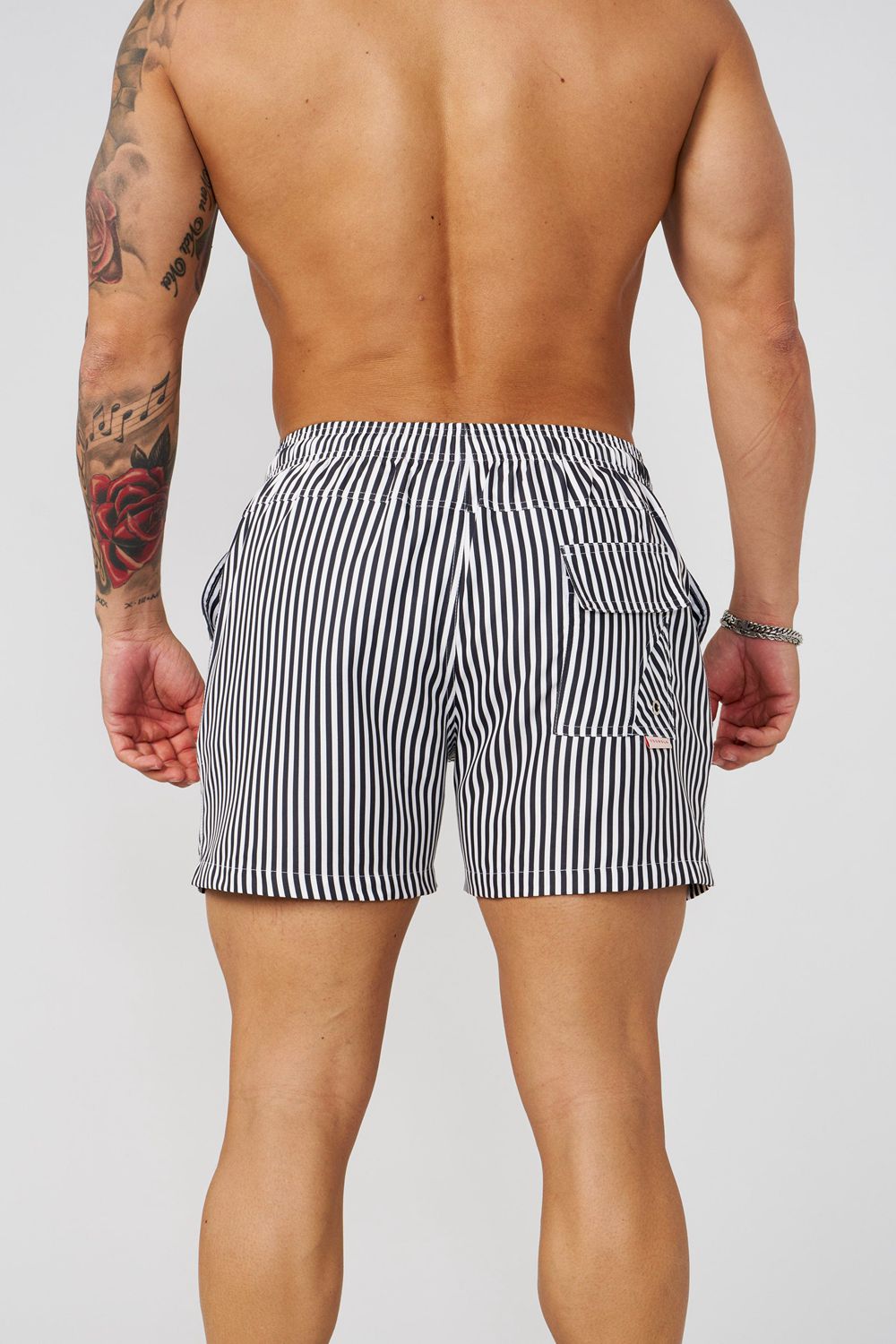 Young LA 1056 - Striped Swim Shorts Grey | Australia RJDKN-1758