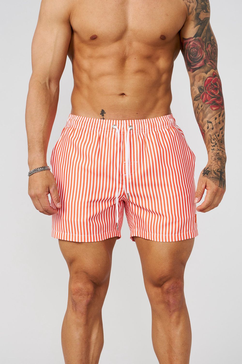 Young LA 1056 - Striped Swim Shorts Orange | Australia NSYLB-4187