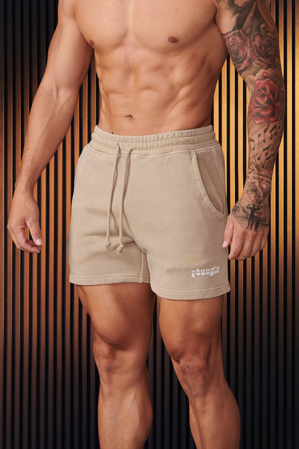 Young LA 107 - Chrome Shorts Beige | Australia ANPSX-8425