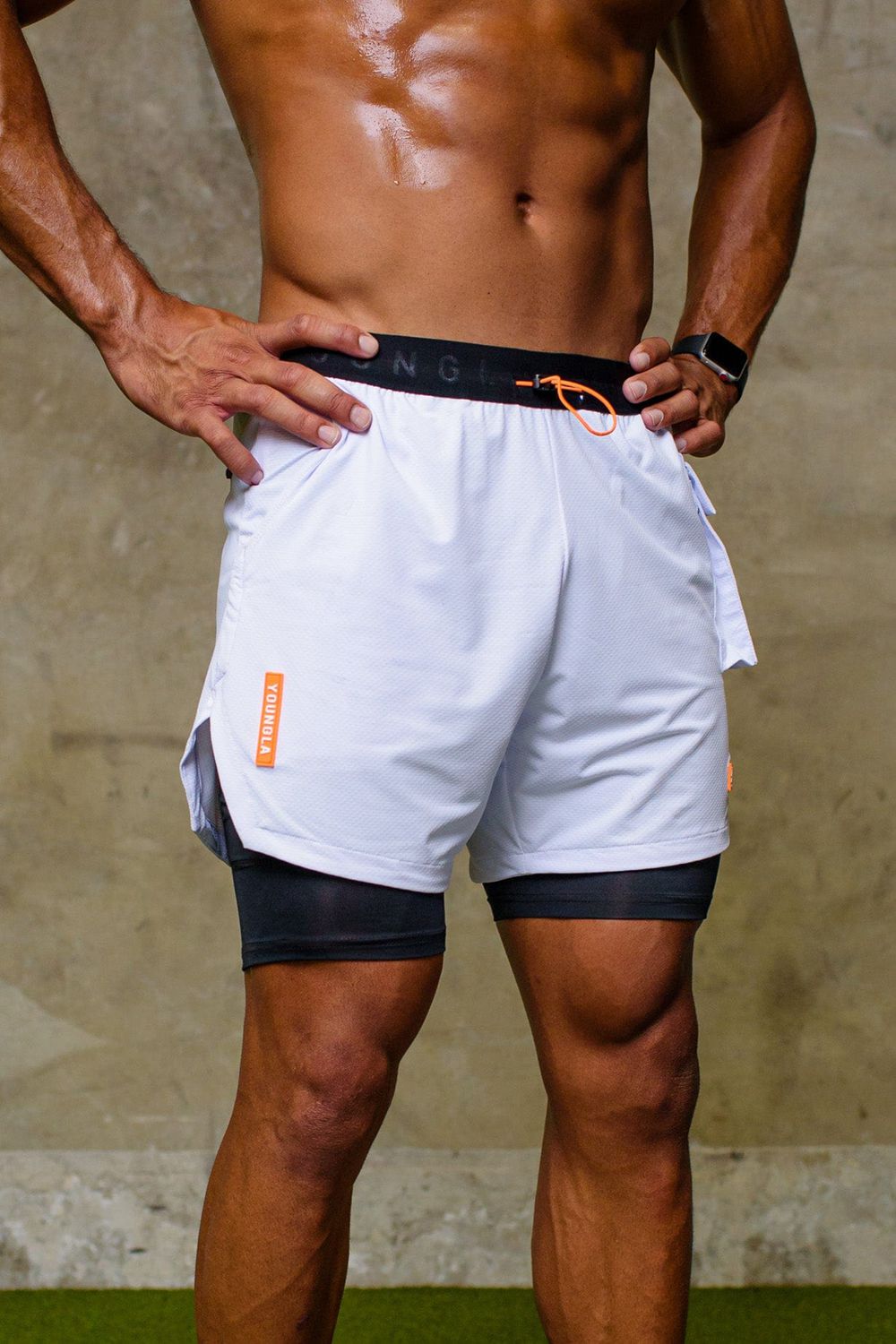 Young LA 121 Performance Line Compression Shorts White | Australia NJIUB-7801