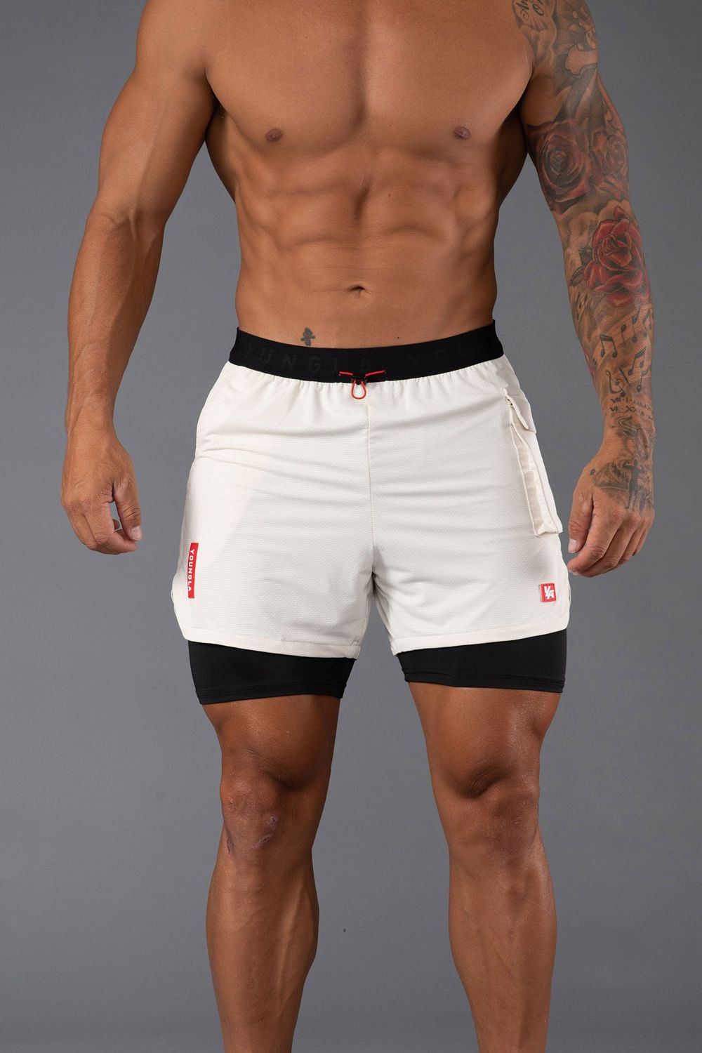 Young LA 121 Performance Line Compression Shorts White | Australia NJIUB-7801