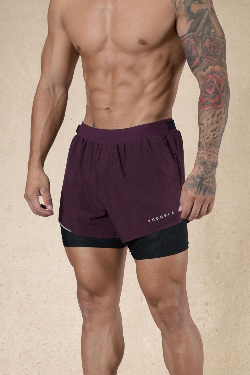 Young LA 124 - 6am Compression Shorts Purple | Australia XGOHY-3548