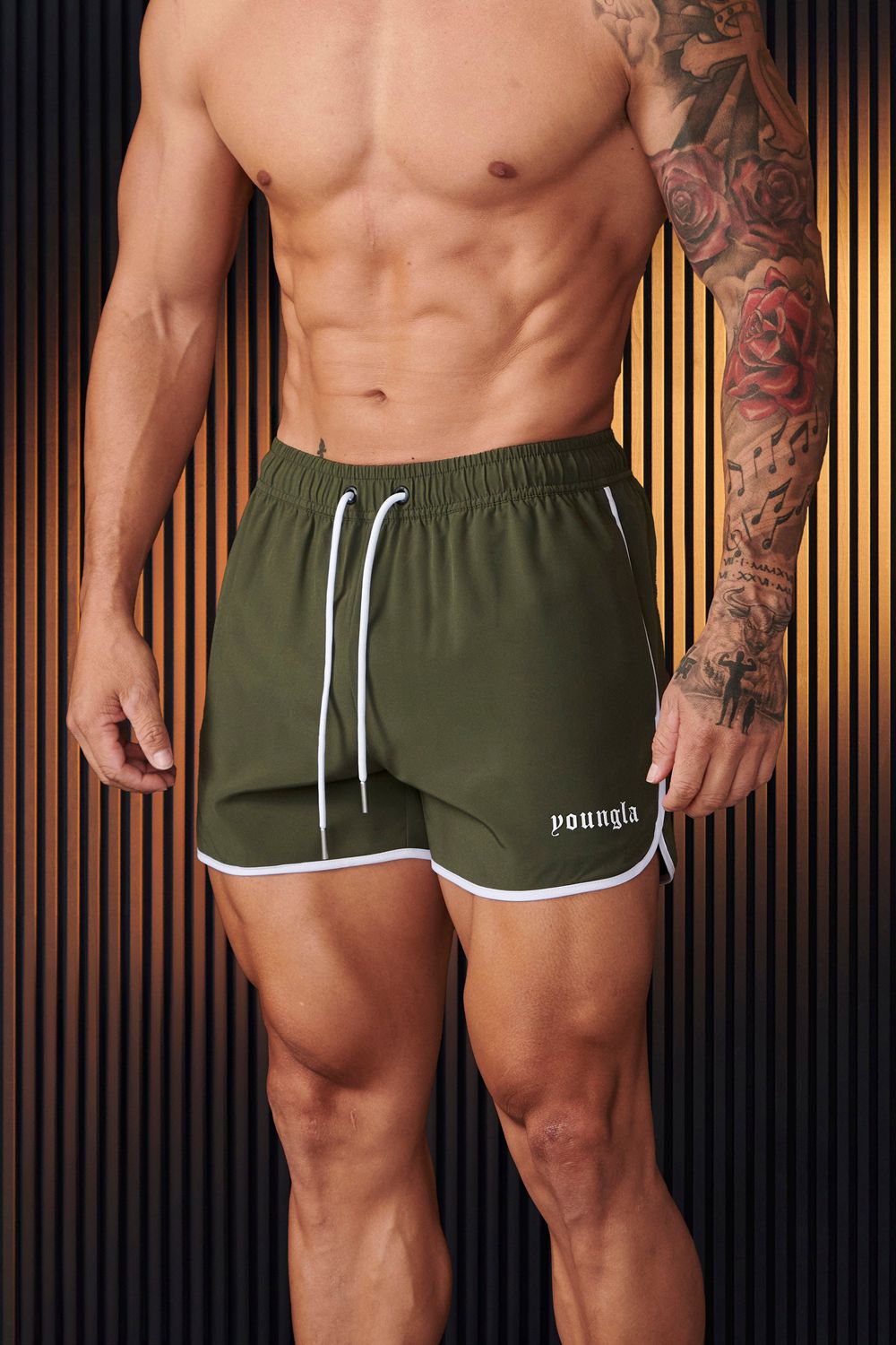 Young LA 125 - Olympic Shorts Olive | Australia ANRZX-1407