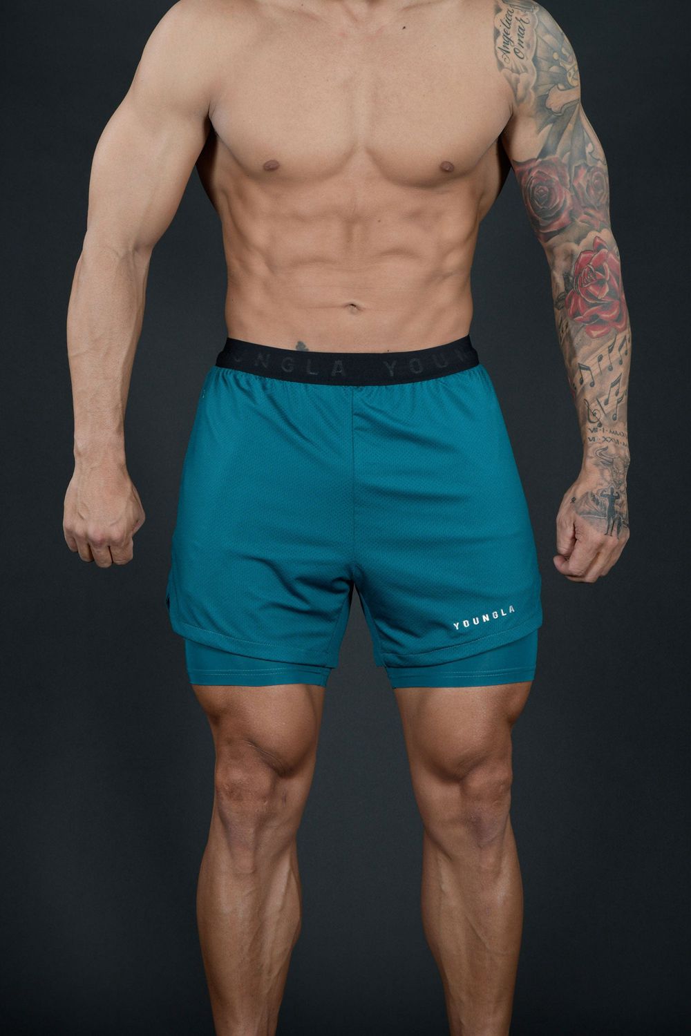 Young LA 129 Trilogy Compression Shorts Teal | Australia EJWTK-9258