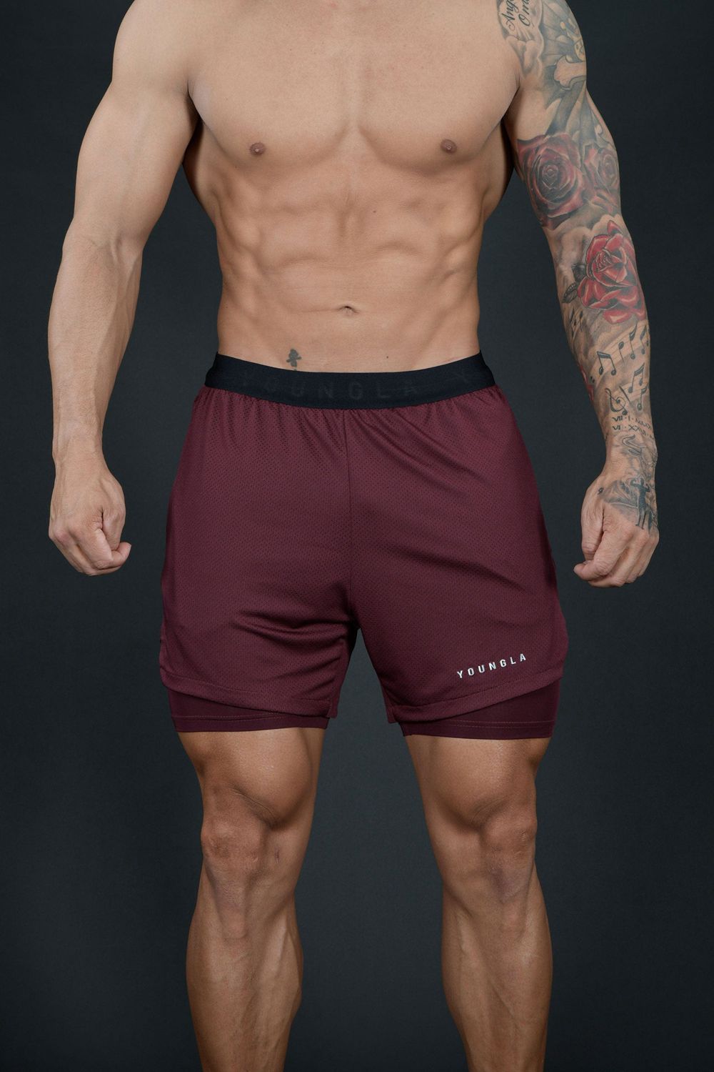 Young LA 129 Trilogy Compression Shorts Burgundy | Australia JQGIL-4392