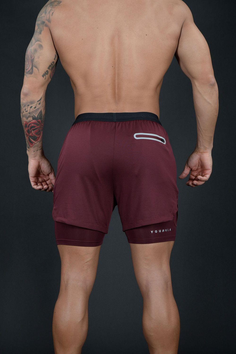 Young LA 129 Trilogy Compression Shorts Burgundy | Australia JQGIL-4392