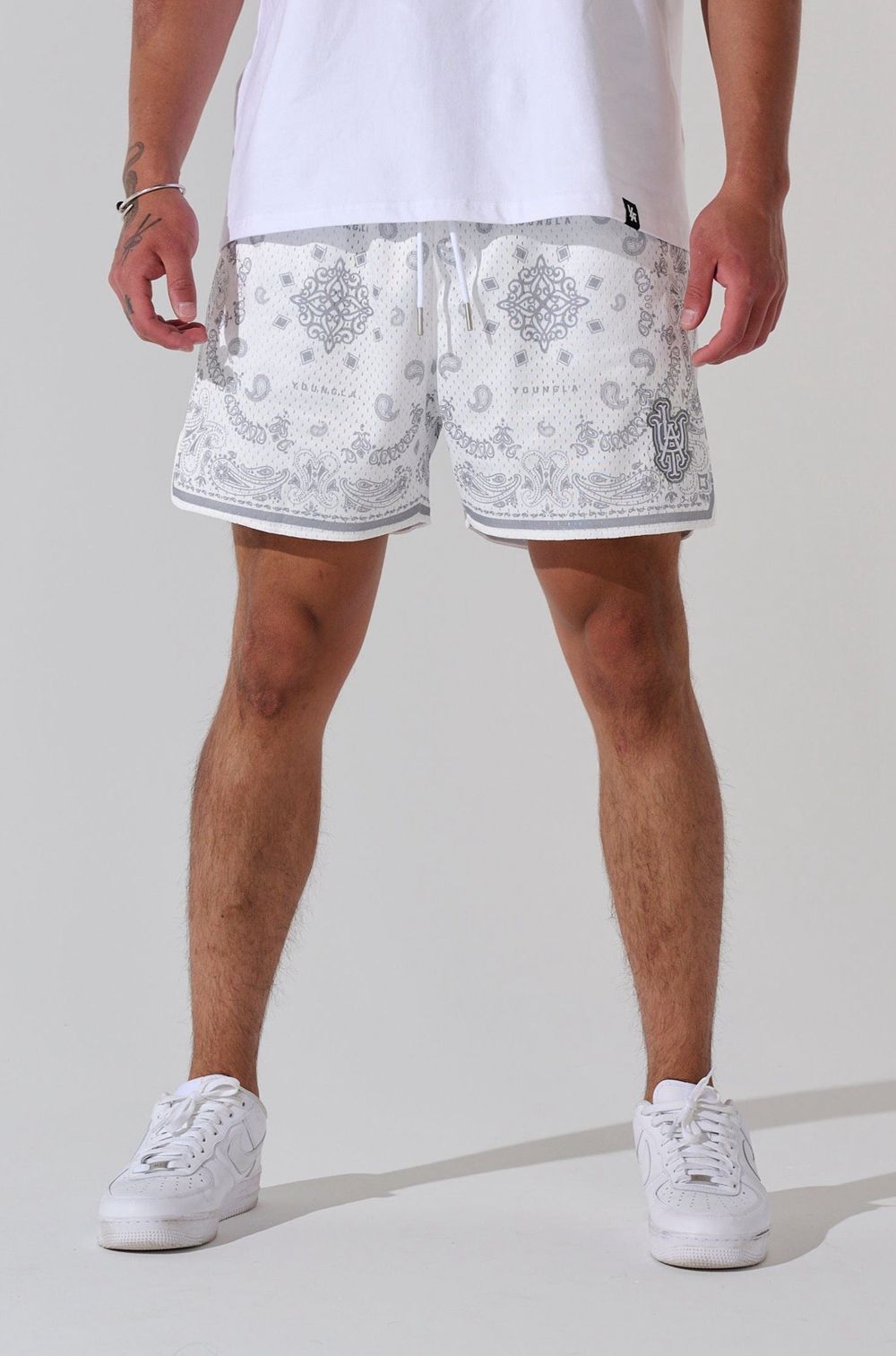 Young LA 132 Infamous Bandana Shorts Grey | Australia GKDLW-7038