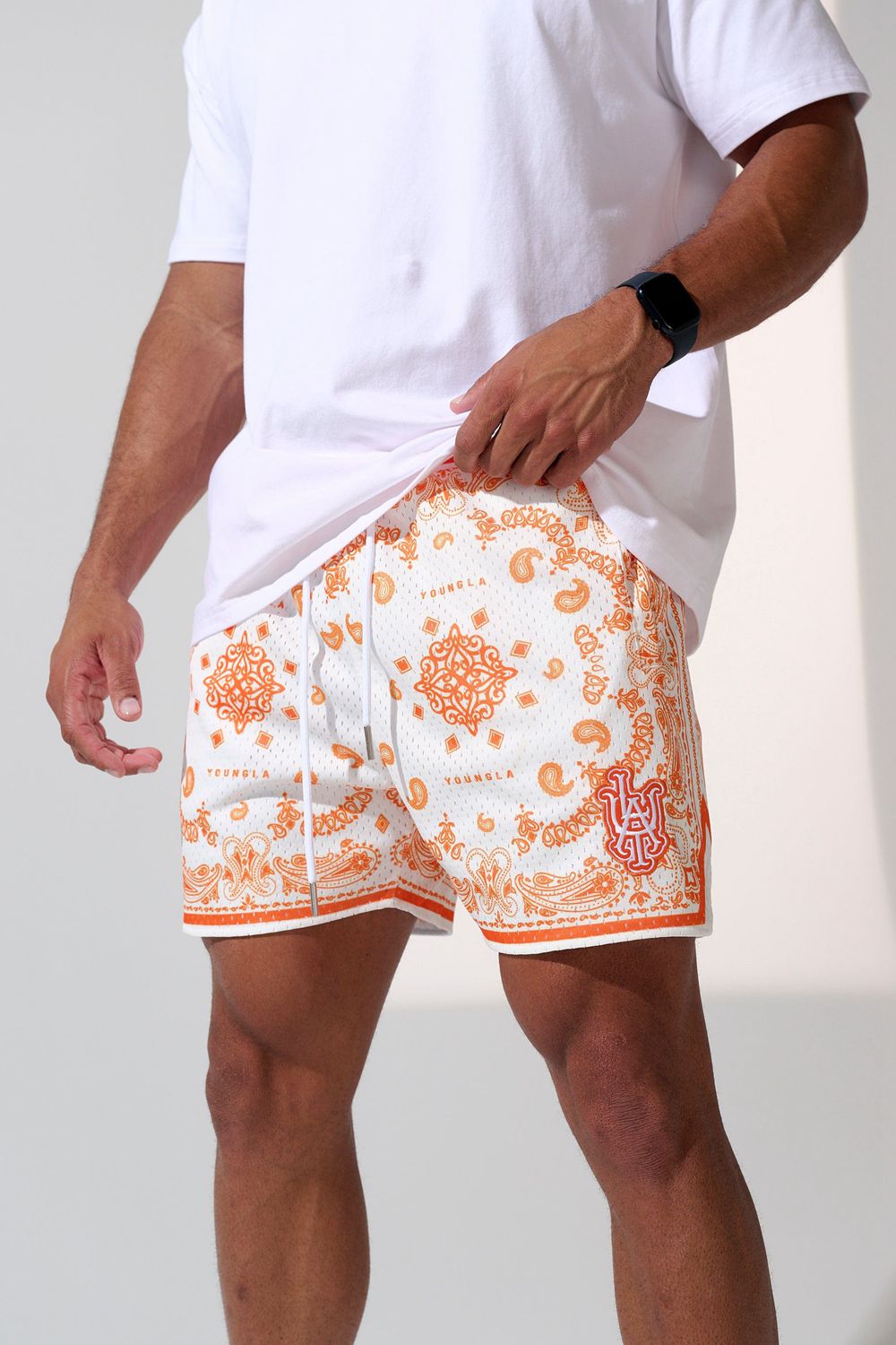 Young LA 132 Infamous Bandana Shorts Orange | Australia DUJWH-3186