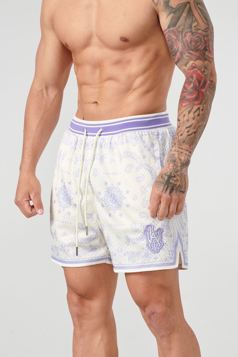 Young LA 132 Infamous Bandana Shorts Purple | Australia UAVIO-9460