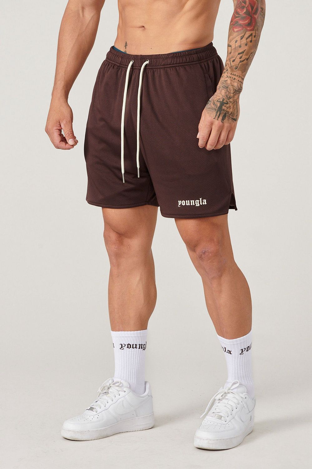 Young LA 134 Game-Time Shorts & Socks Set Burgundy | Australia XVOQR-8216