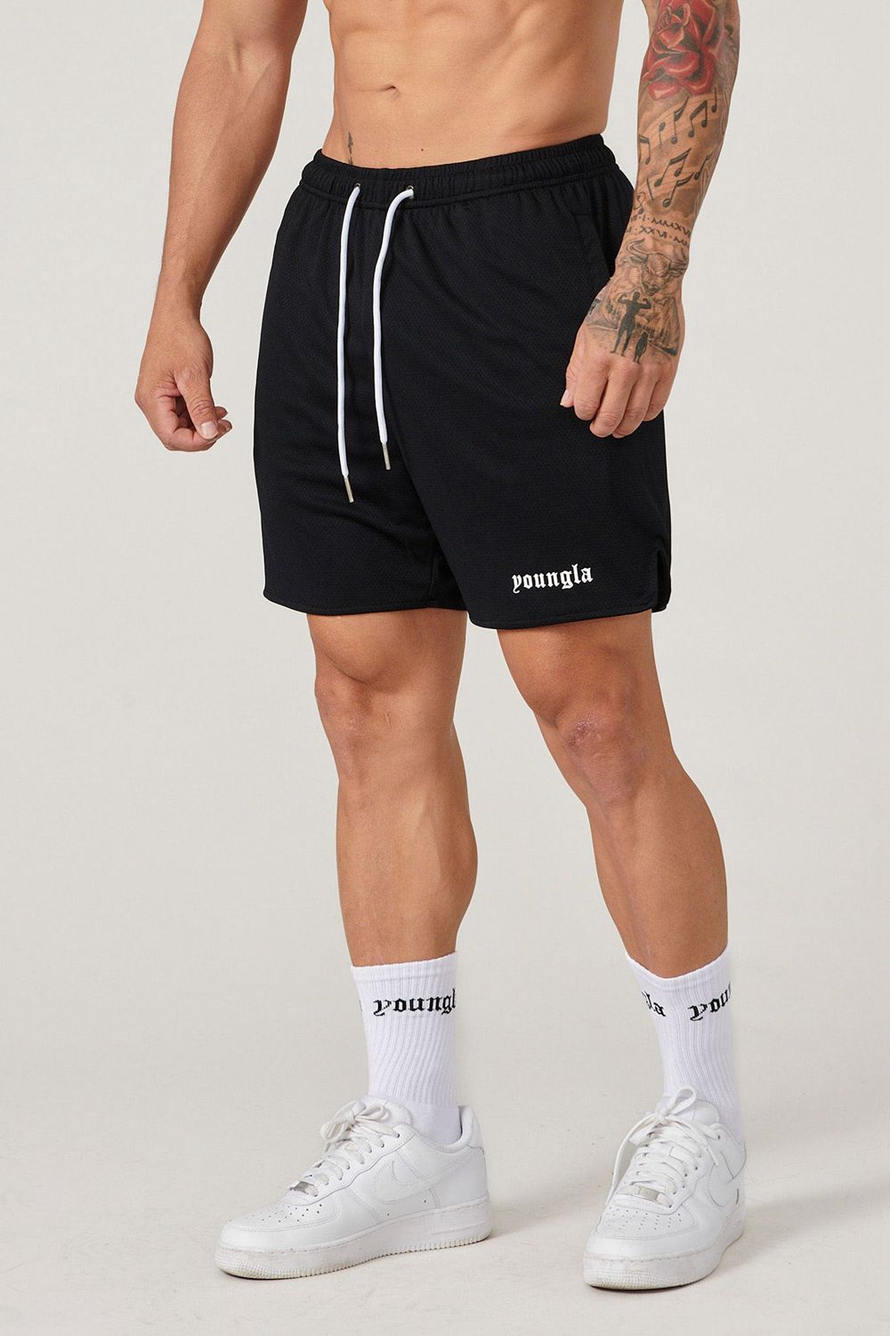 Young LA 134 Game-Time Shorts & Socks Set Black | Australia YASLF-6487