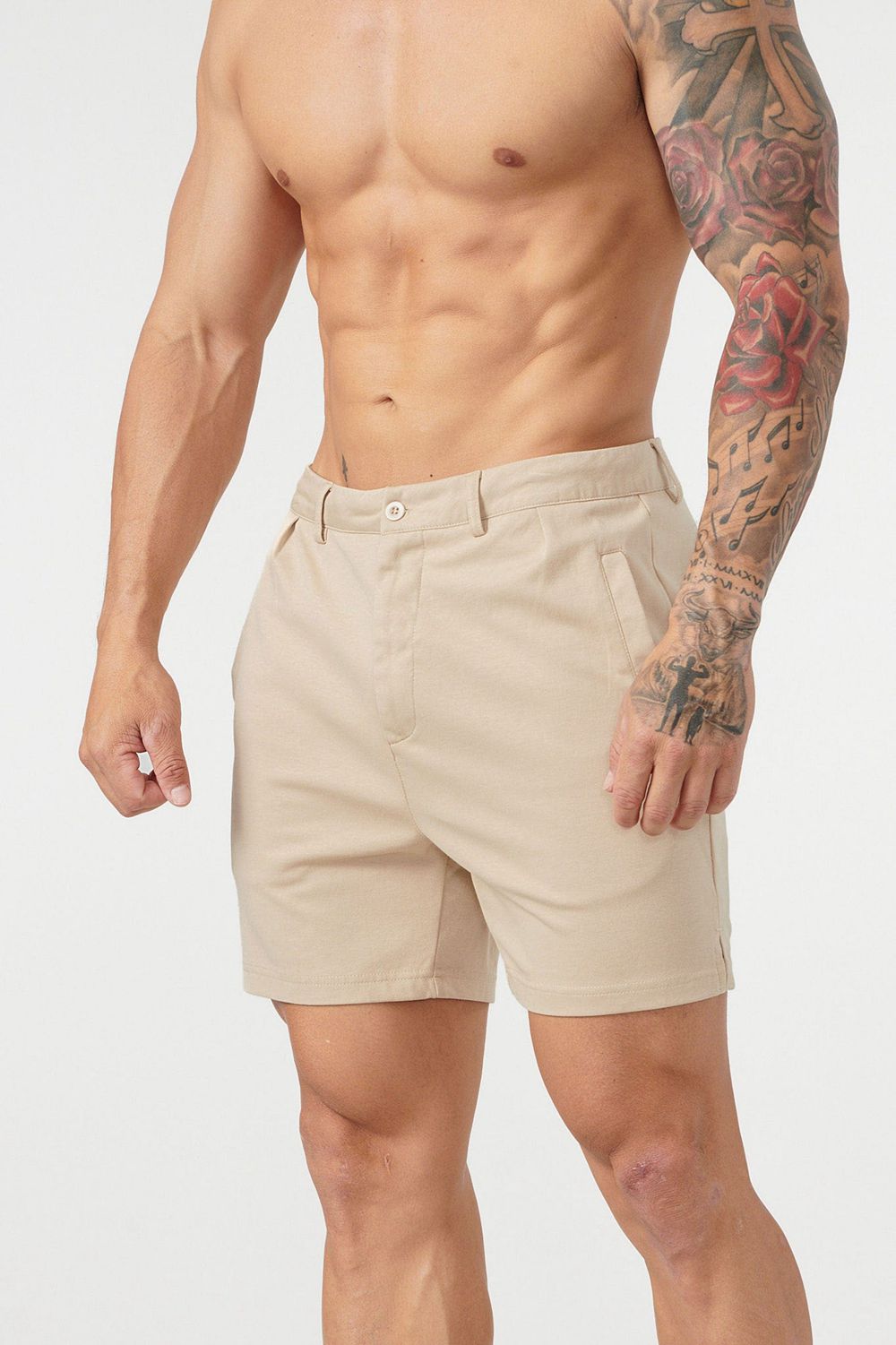 Young LA 145 Casual Chino Shorts Beige | Australia VIKGQ-1648