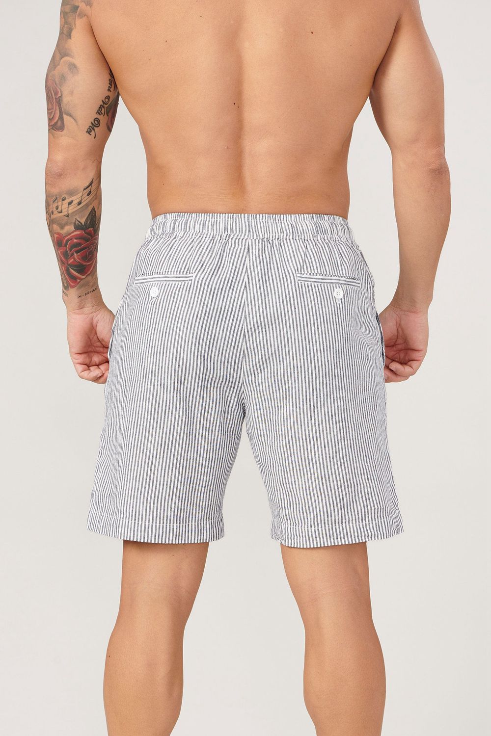 Young LA 147 - Simply Linen Shorts Grey | Australia REHGX-7532