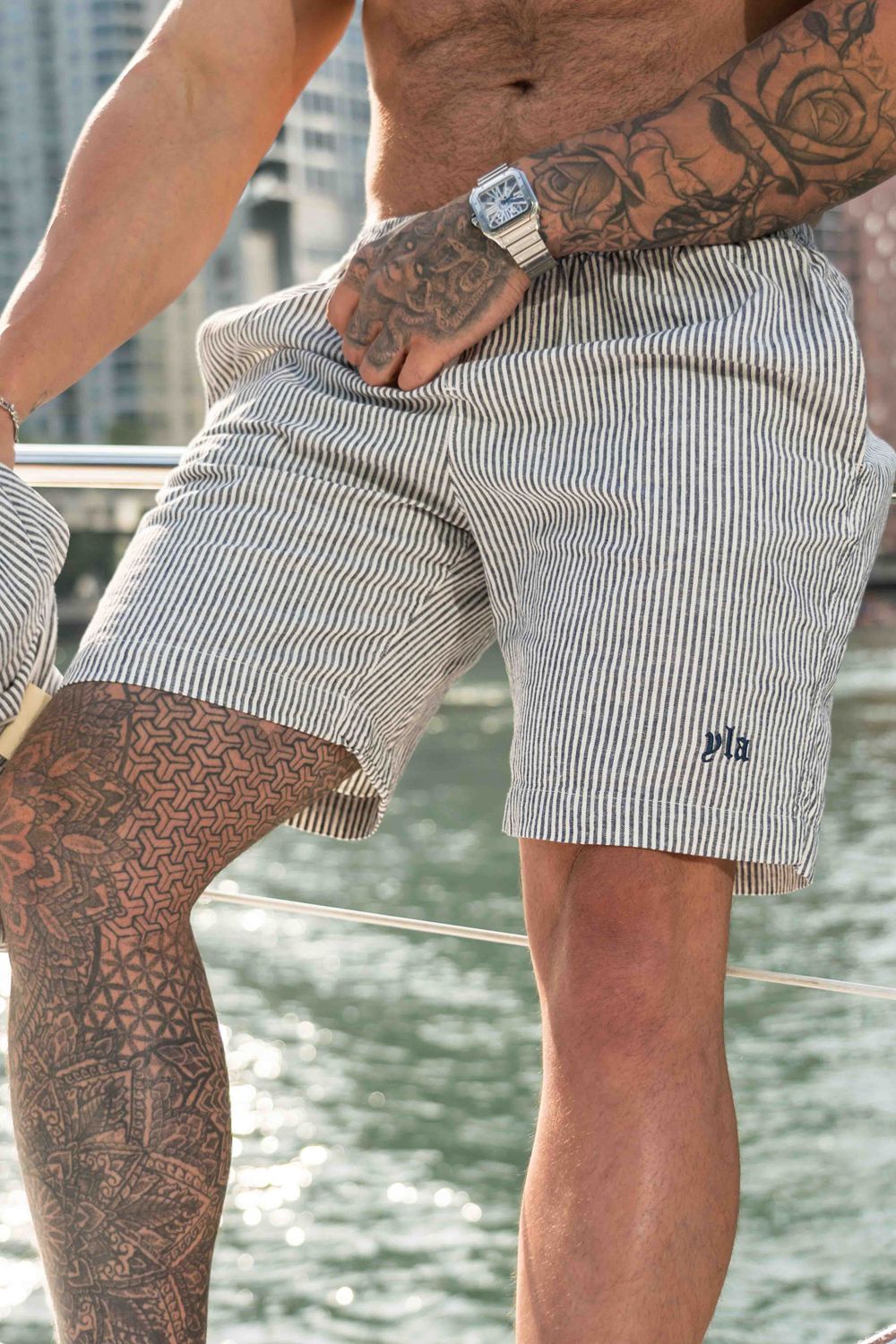 Young LA 147 - Simply Linen Shorts Grey | Australia REHGX-7532