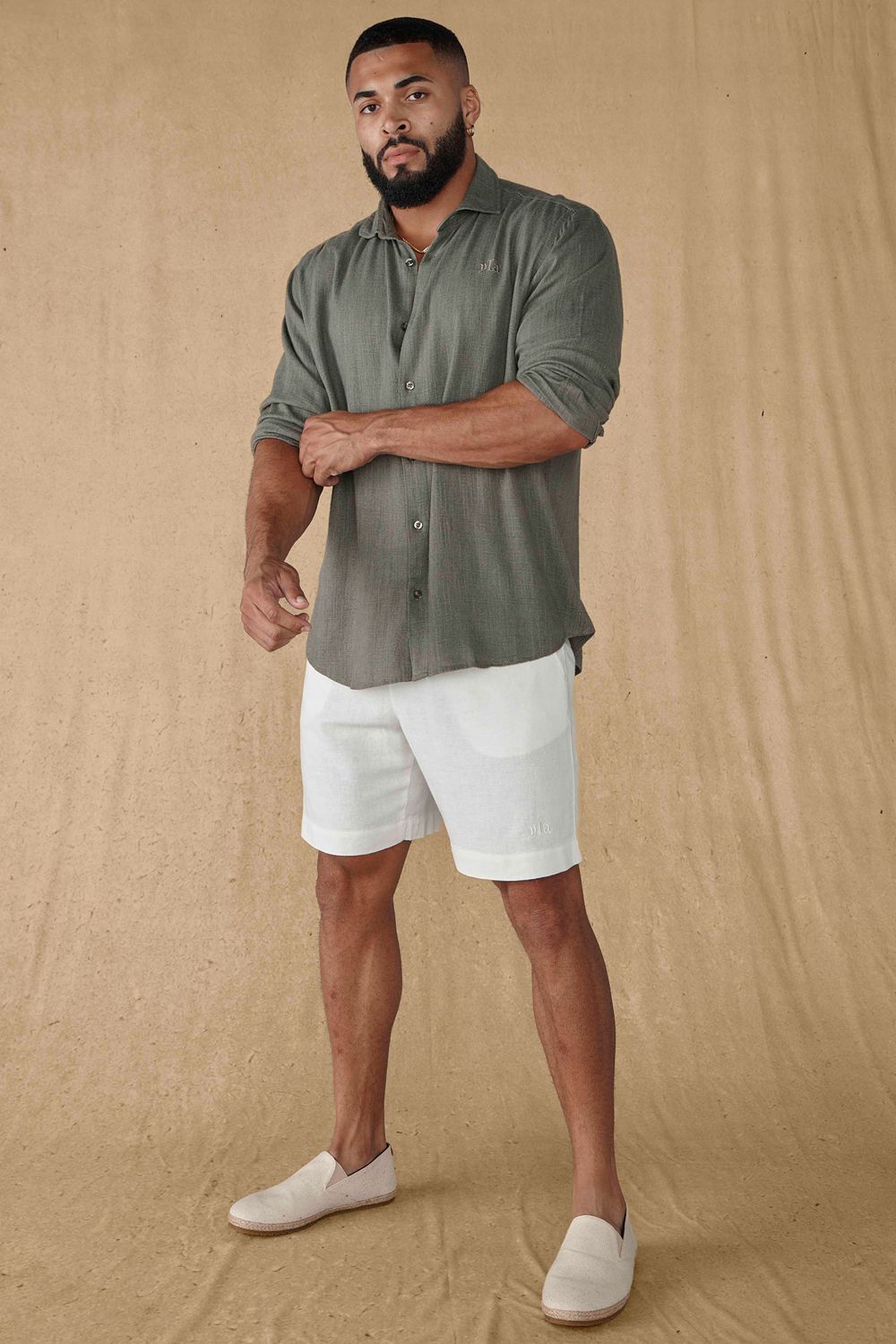 Young LA 147 - Simply Linen Shorts White | Australia AYEHU-7158