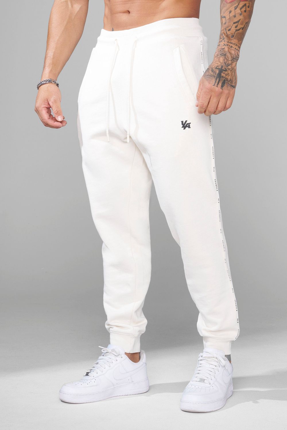 Young LA 2006 - Piping Collection - Joggers White | Australia HEQFS-4135