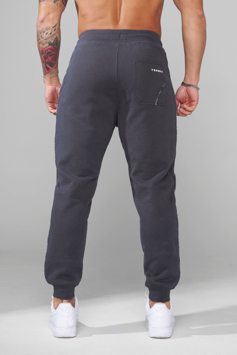 Young LA 2006 - Piping Collection - Joggers Dark Grey | Australia MJXVB-5298