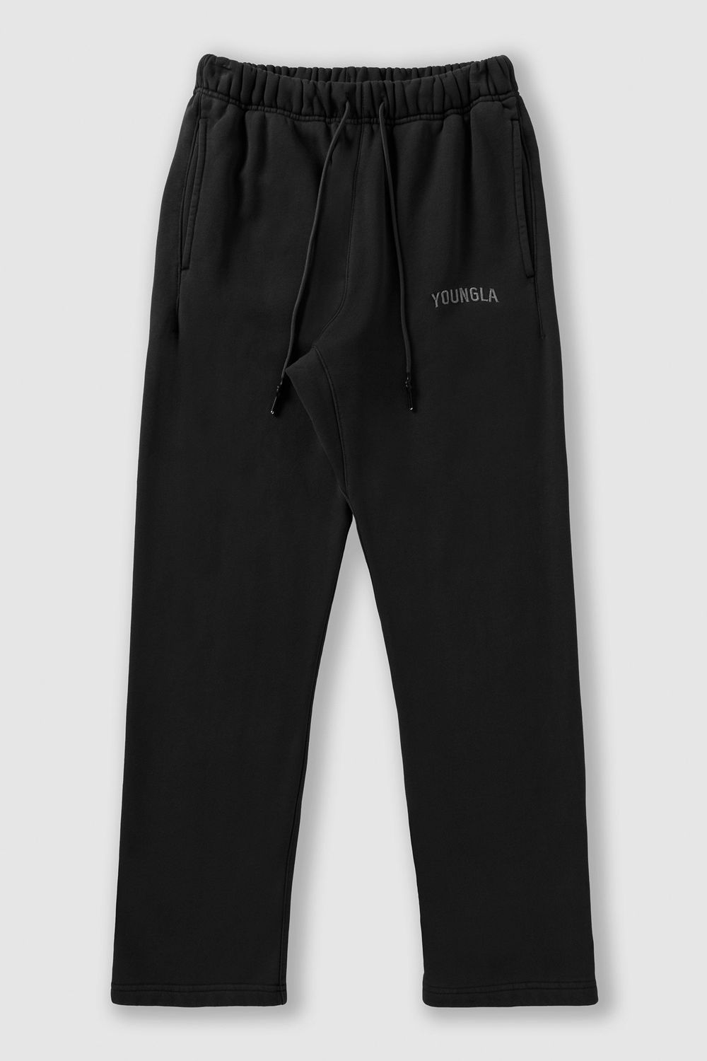 Young LA 2078 - Minimal No Cuff Joggers Black | Australia ITBUQ-9015