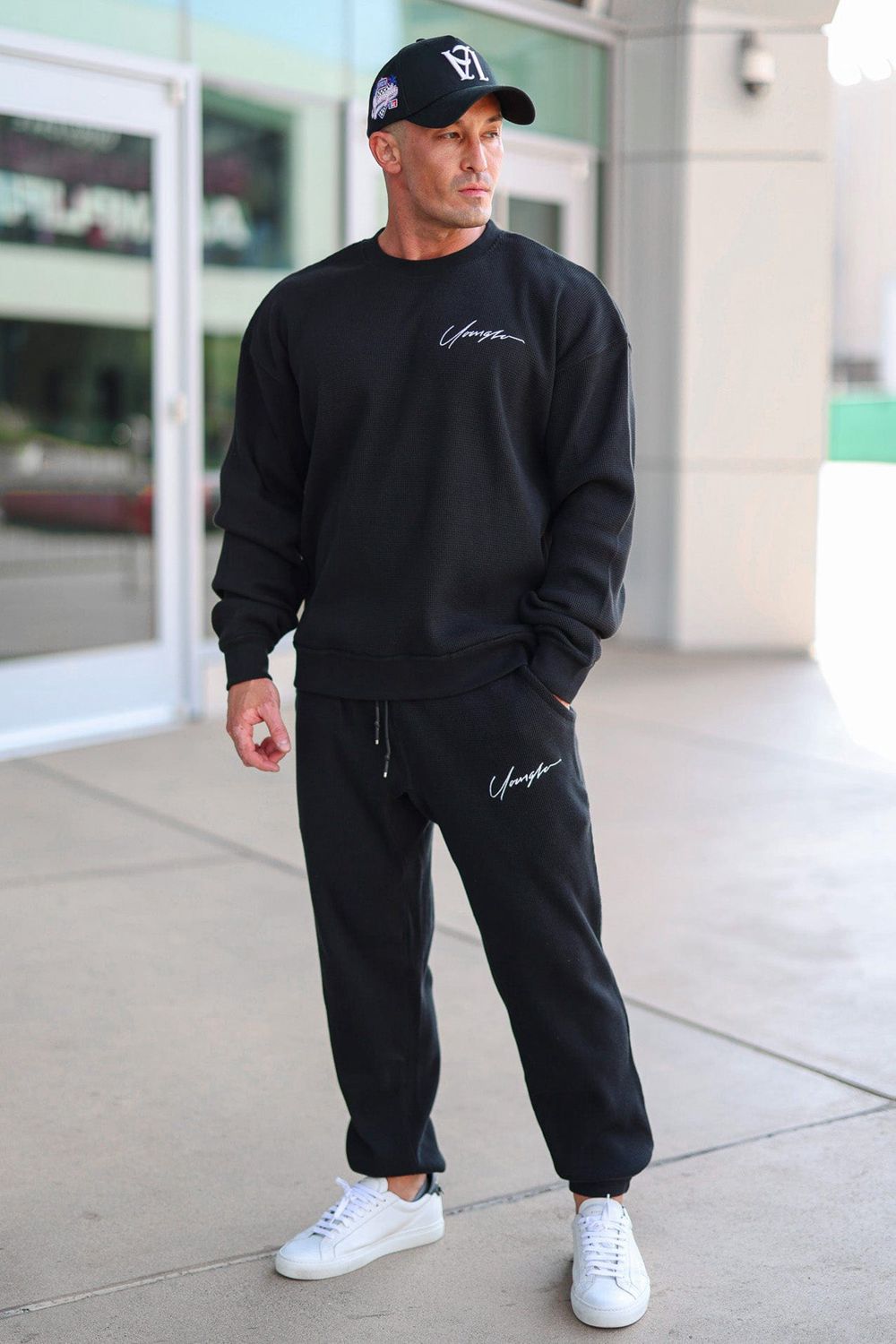 Young LA 207 Cozy Thermal Joggers Black | Australia QFDZM-1836