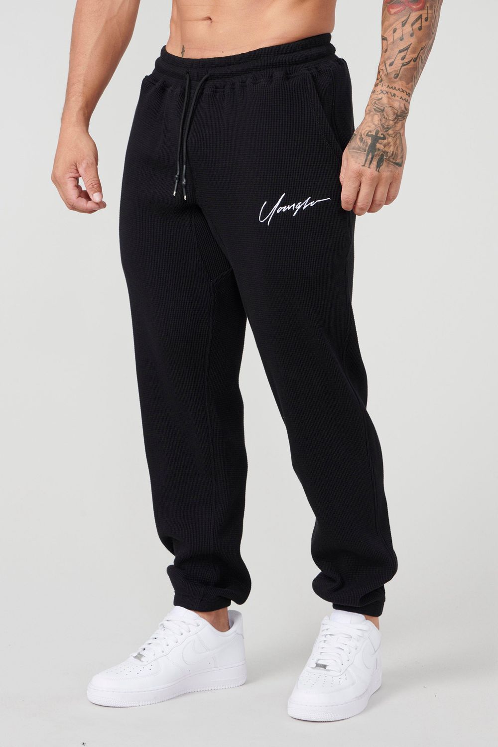 Young LA 207 Cozy Thermal Joggers Black | Australia QFDZM-1836