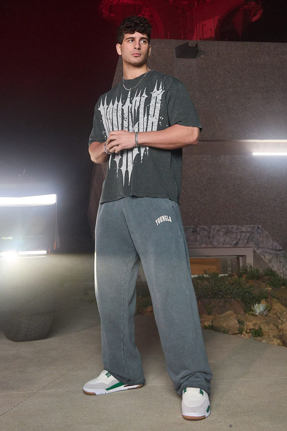 Young LA 2088 - New Wave Baggy Sweats Light Grey | Australia GMKBQ-3658