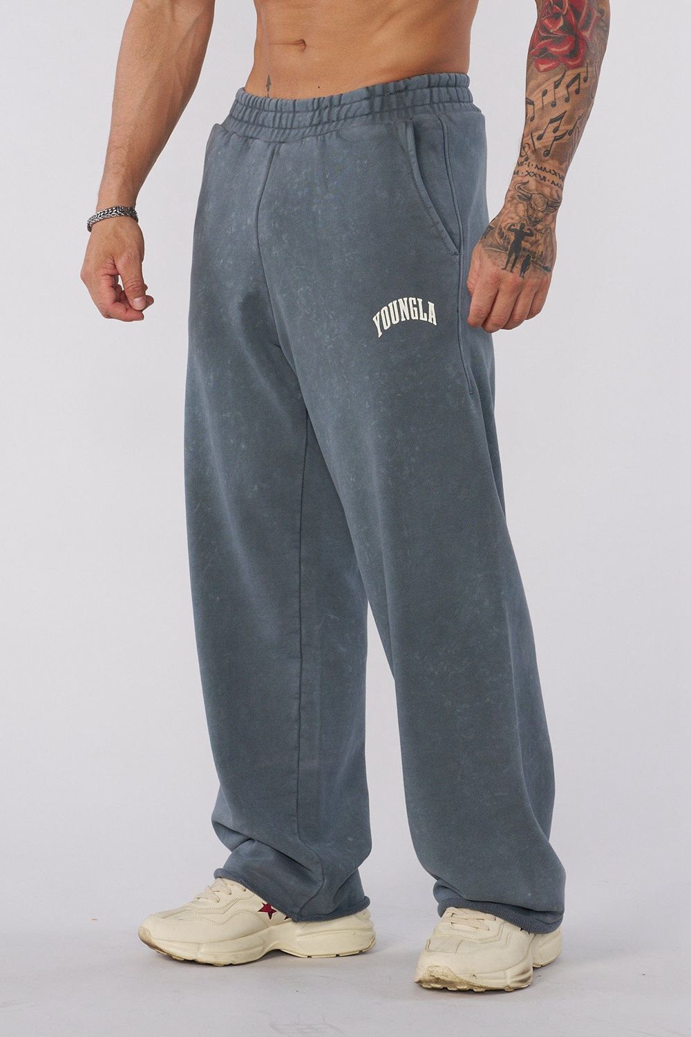 Young LA 2088 - New Wave Baggy Sweats Light Grey | Australia GMKBQ-3658