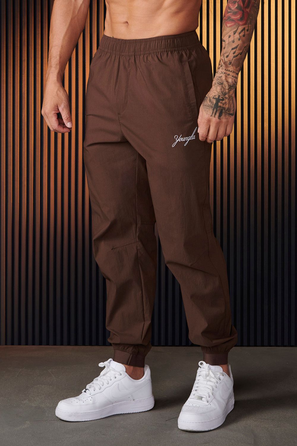 Young LA 225 - Airwave Joggers Dark Brown | Australia FTRSG-4792