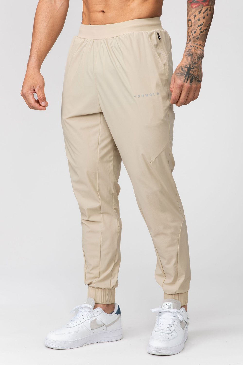 Young LA 237 Nylon Training Joggers Cream | Australia NYVMZ-7046