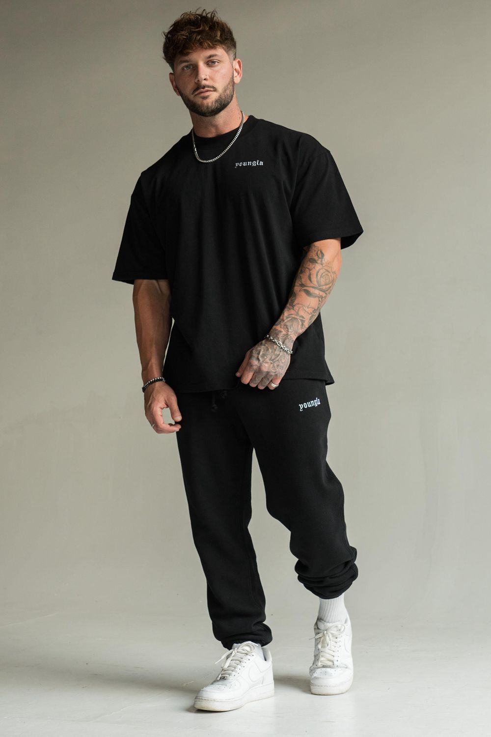 Young LA 239 Earthy Collection - Joggers Black | Australia XAOMT-9572