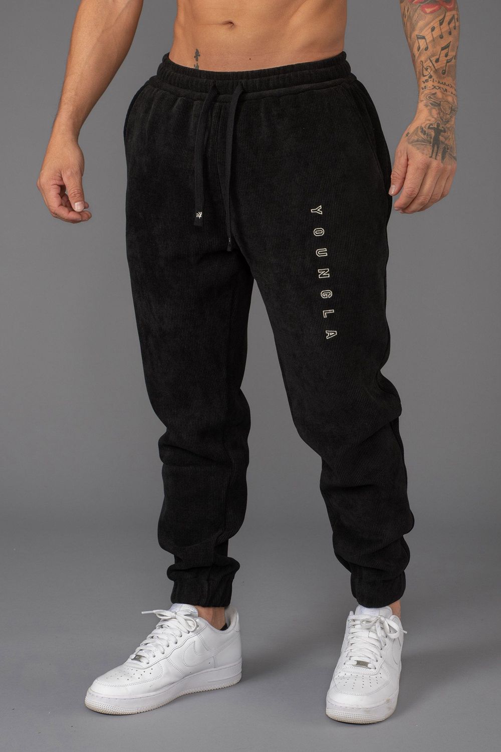 Young LA 244 Aspen Joggers Black | Australia MGCDU-3549