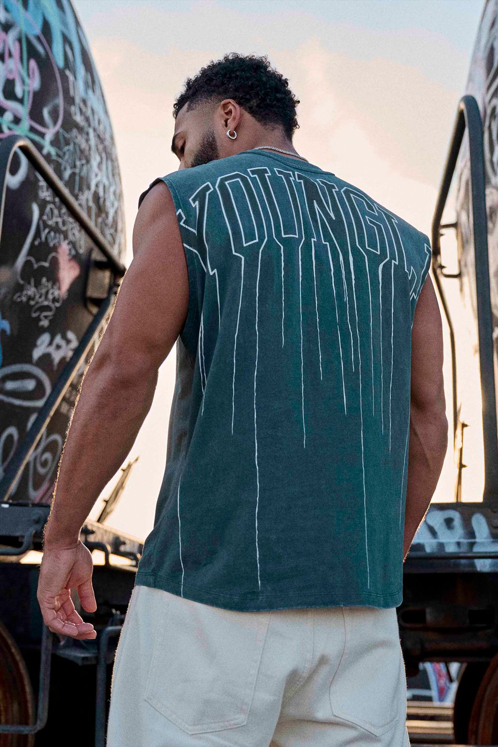 Young LA 3031 - Drip Muscle Tanks Green | Australia PGUFS-0625