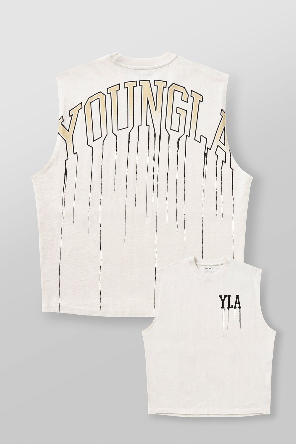 Young LA 3031 - Drip Muscle Tanks White | Australia CIUSA-9046