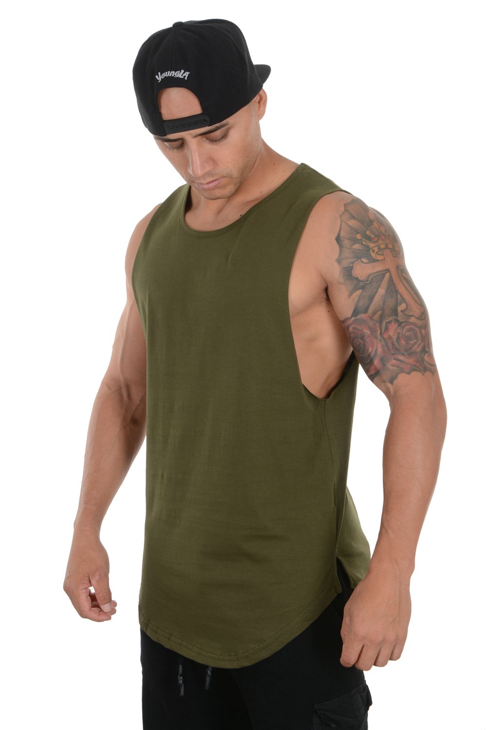 Young LA 308 Muscle Tanks Olive | Australia JKNEV-6143