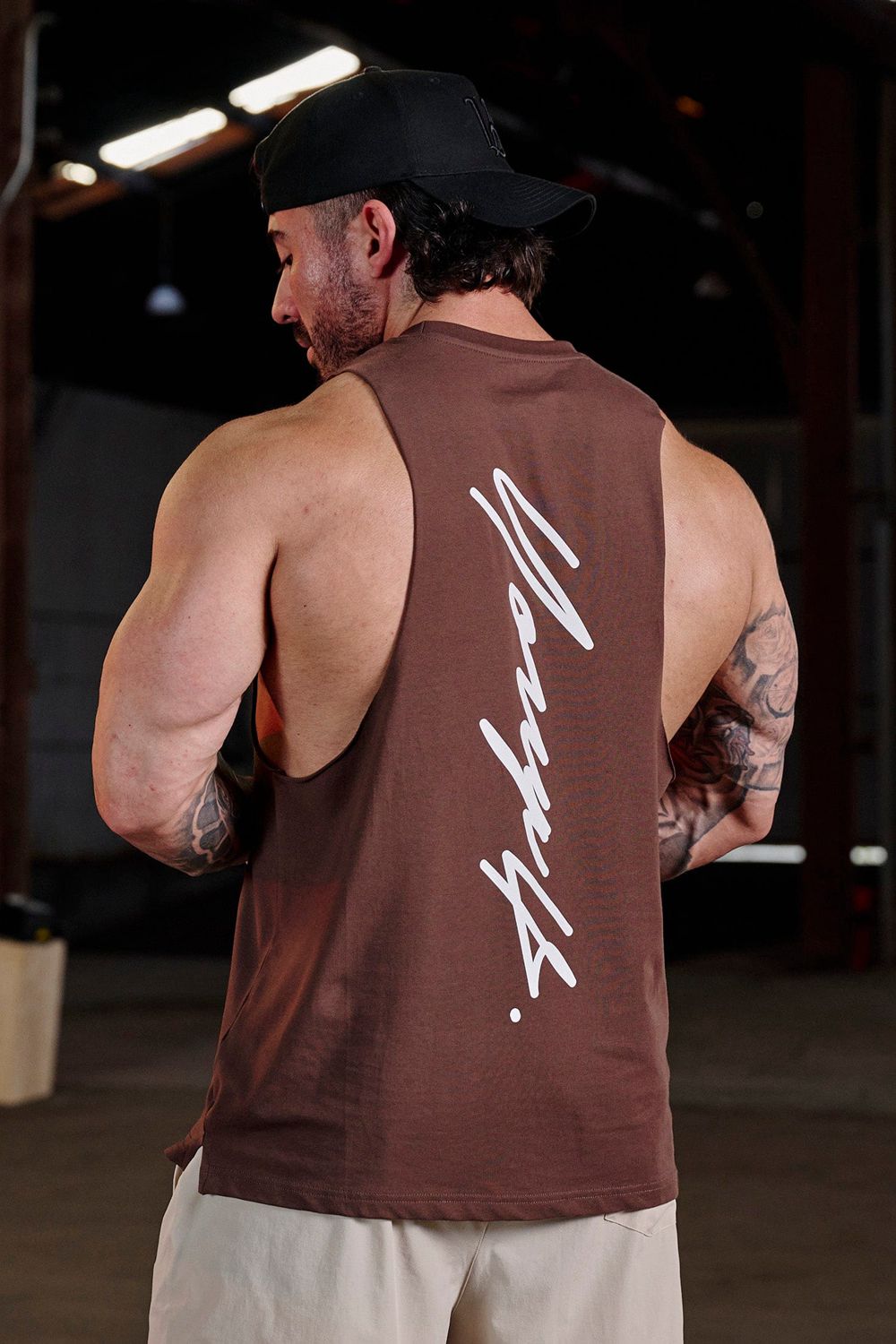 Young LA 323 Autograph Delt Tanks Brown | Australia HITXK-7168