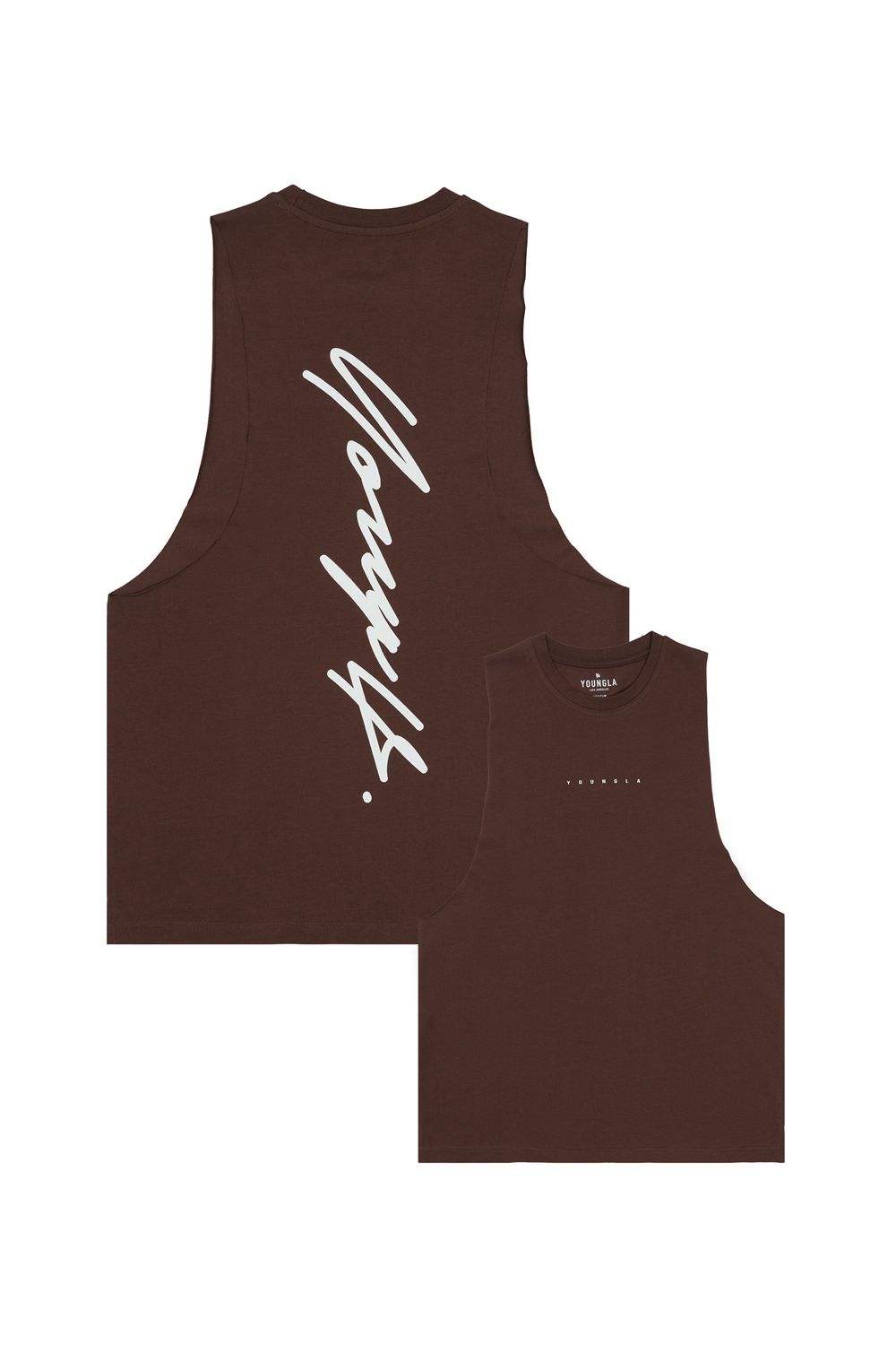 Young LA 323 Autograph Delt Tanks Brown | Australia HITXK-7168