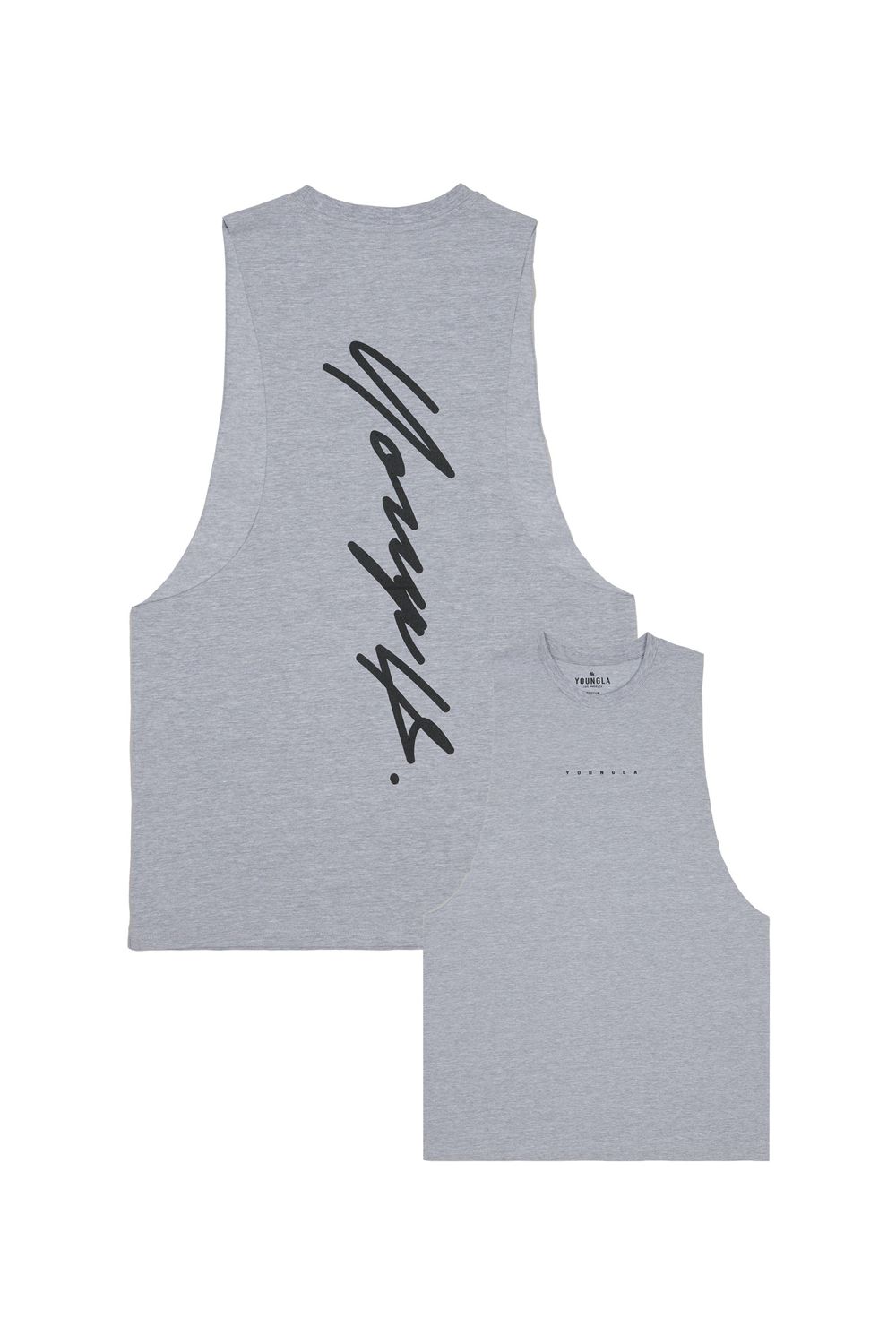 Young LA 323 Autograph Delt Tanks Grey | Australia WGZXT-6743