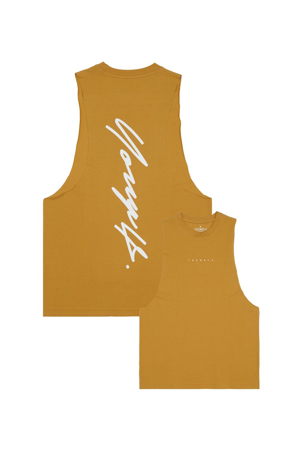 Young LA 323 Autograph Delt Tanks Yellow | Australia QXDBA-4028