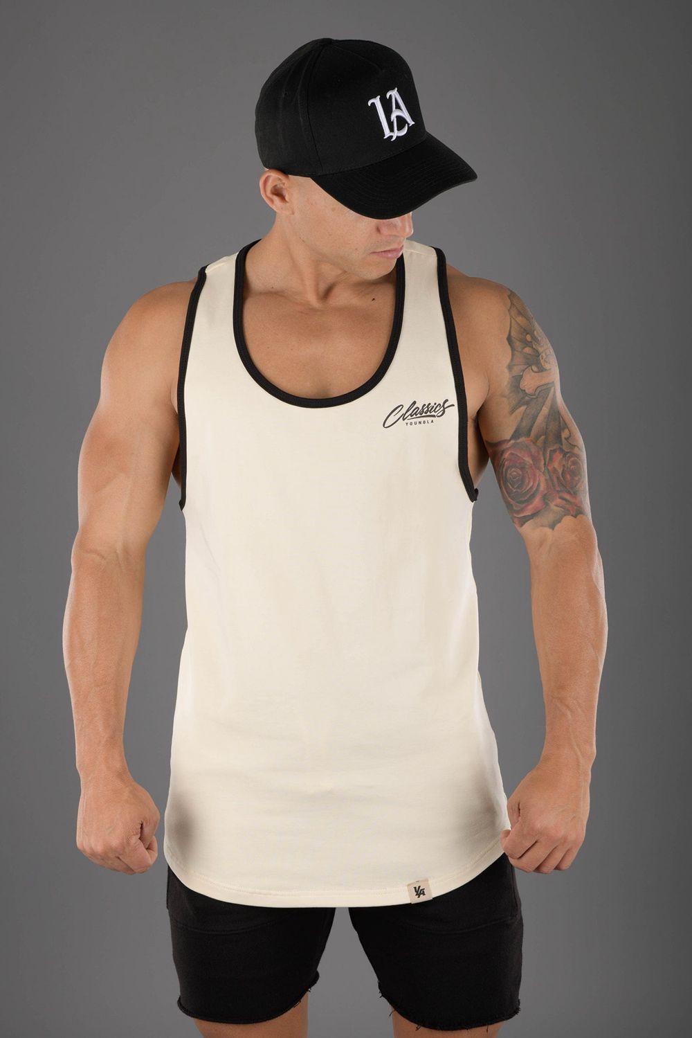 Young LA 324 Classics Stringer Tank Cream | Australia ZNPJY-4965