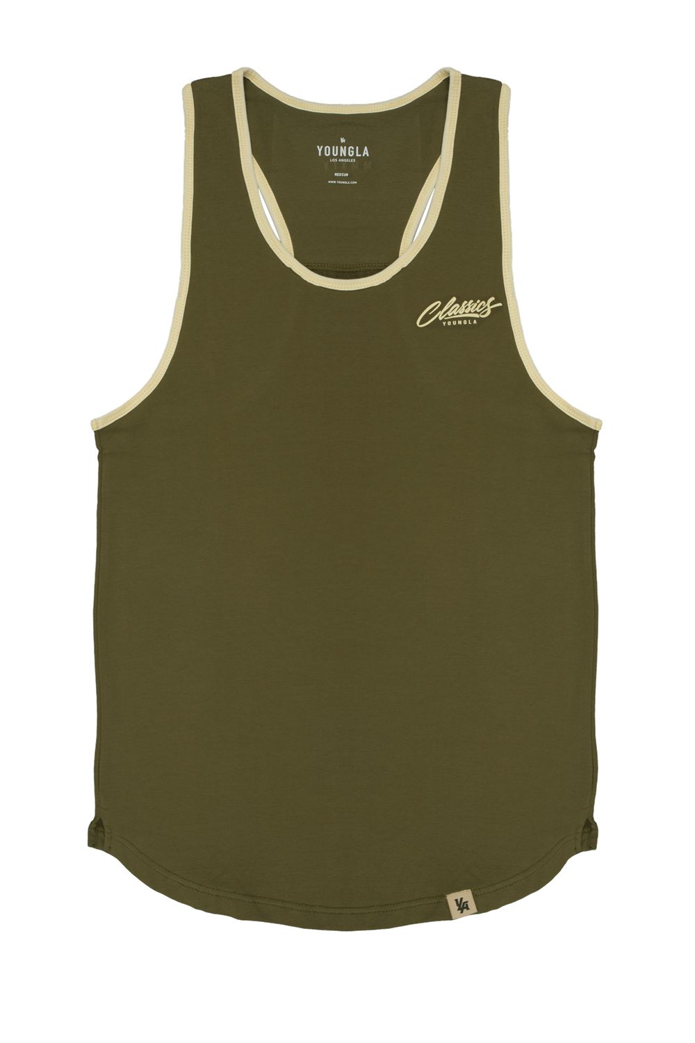 Young LA 324 Classics Stringer Tank Olive | Australia DIWZS-3206