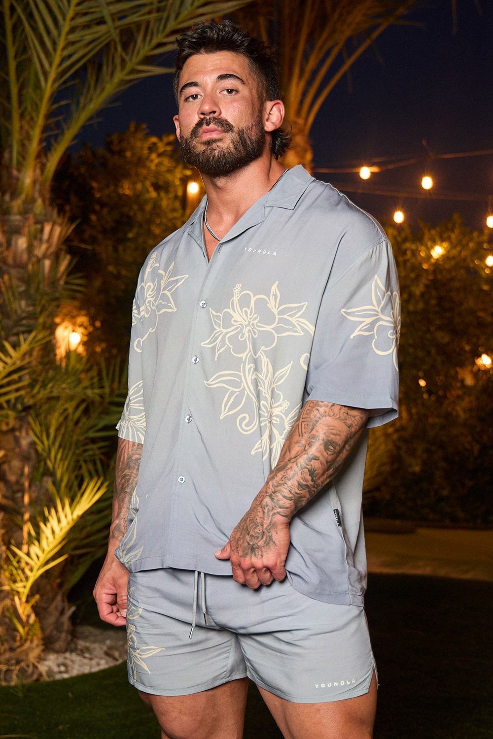 Young LA 4006 - Miami Sunset Shirts Light Blue | Australia NPRCW-1862