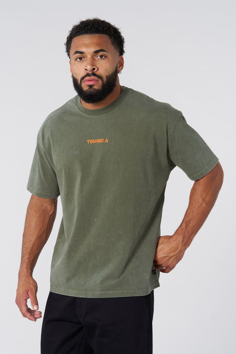 Young LA 4014 - Orange Emblem Tees Olive | Australia FYGBO-1925