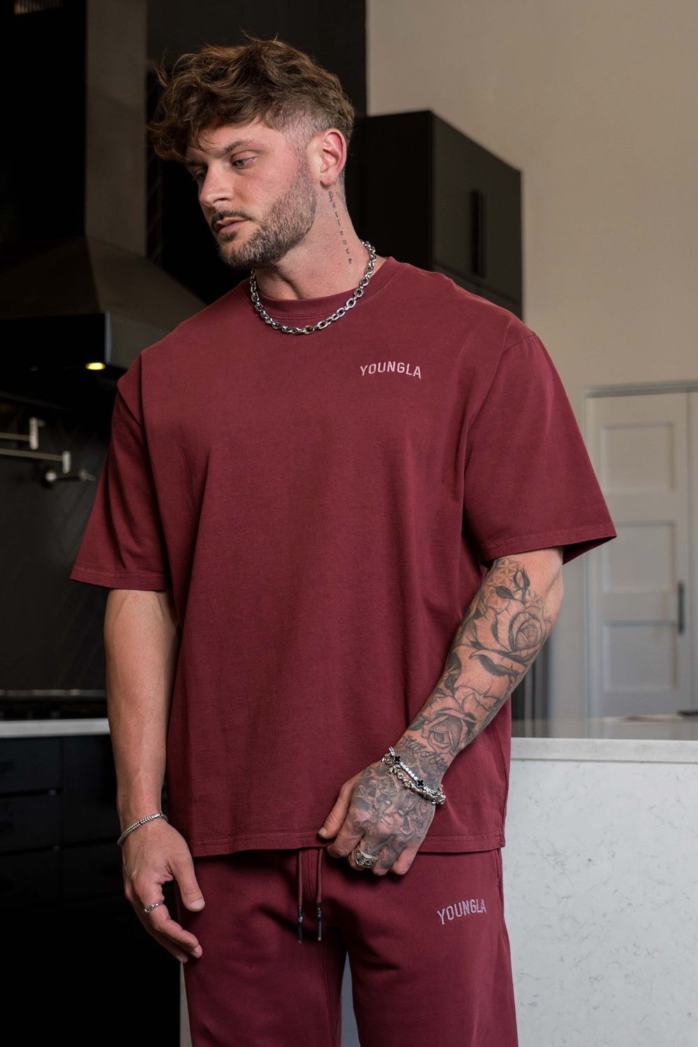 Young LA 4017 - Minimal Tees Burgundy | Australia XVALF-8635