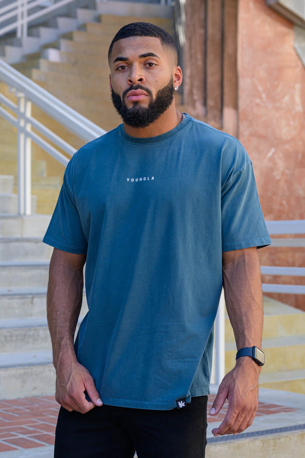 Young LA 401 Essential Jacked Tees Blue | Australia ACRLY-8509