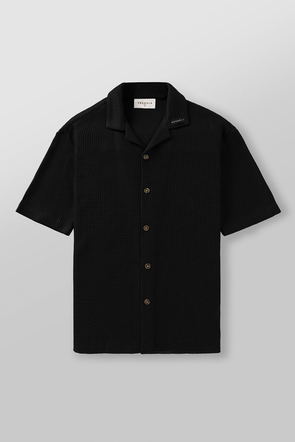 Young LA 4036 - Crochet Shirts Black | Australia OMPHK-3148