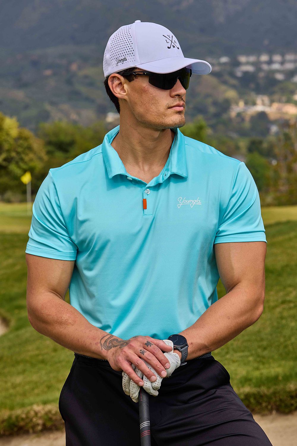 Young LA 4069 - Tee Time Golf Polos Turquoise | Australia UXVSF-9143