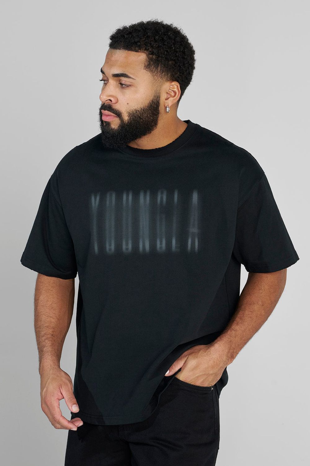 Young LA 4075 - Blurry Heavyweight Tee Navy | Australia WETUR-8934