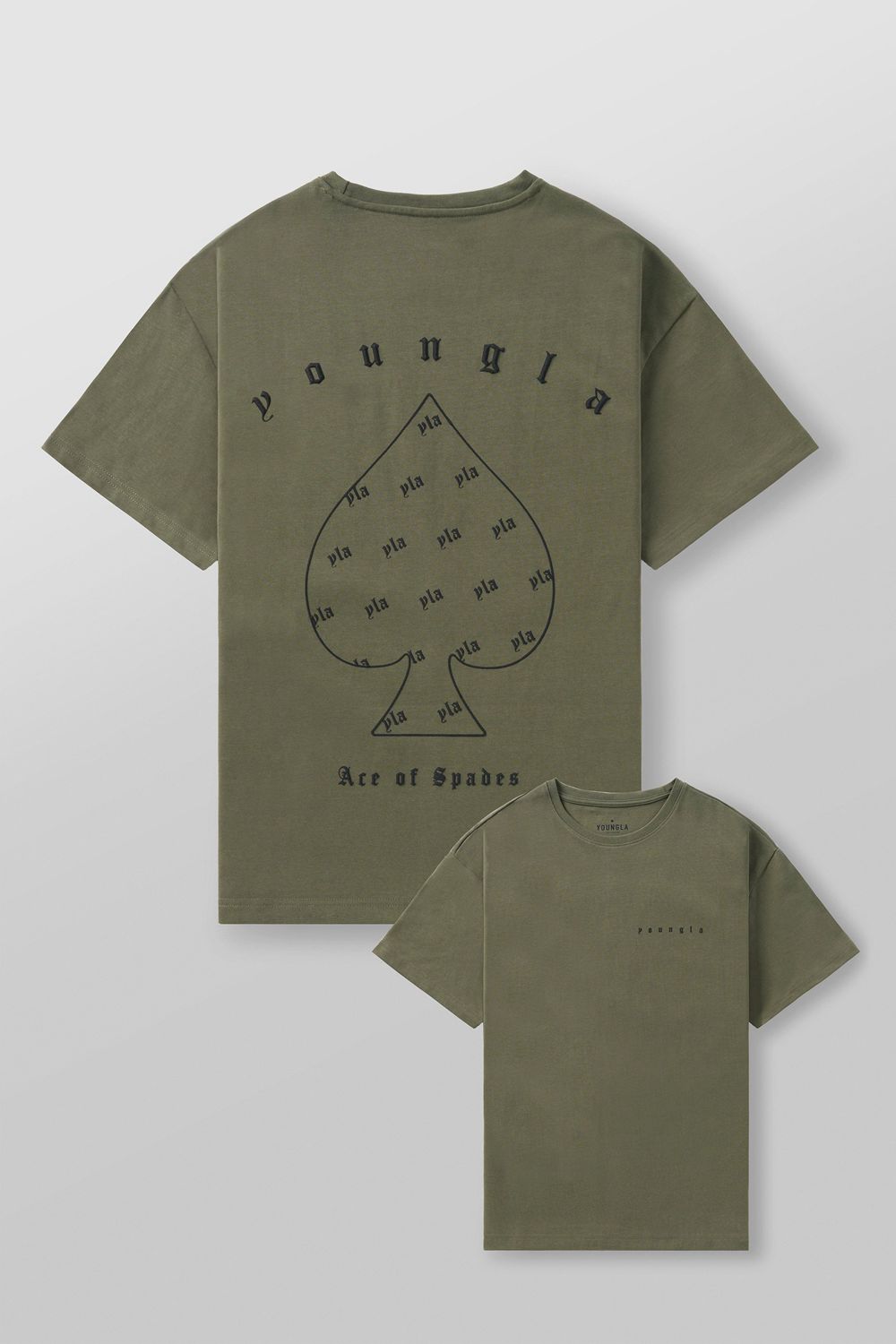 Young LA 4098 - Ace Of Spades Tees Olive | Australia IXMQO-3605